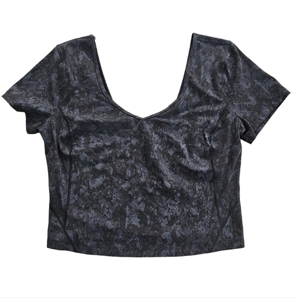 NWT, Lululemon Align Shirt, Hideaway Camo Deep Coal Multi, Size 12 - Picture 2 of 7